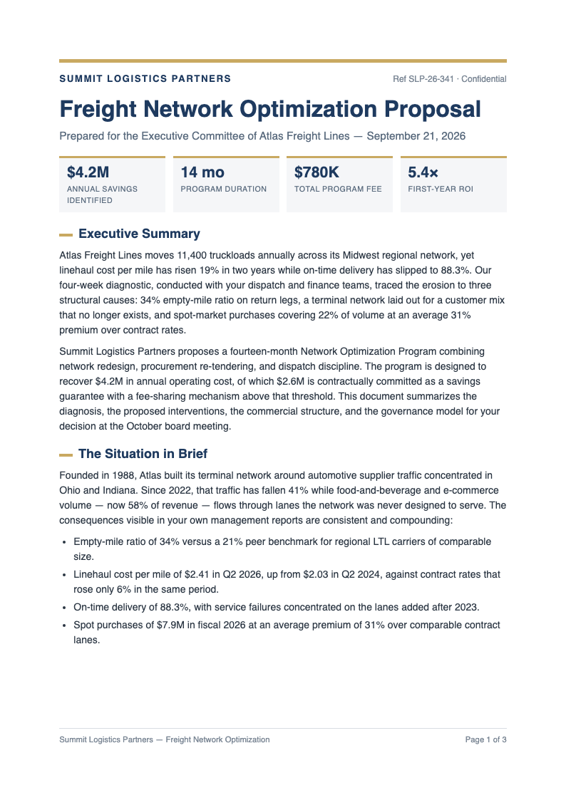 Executive summary business proposal